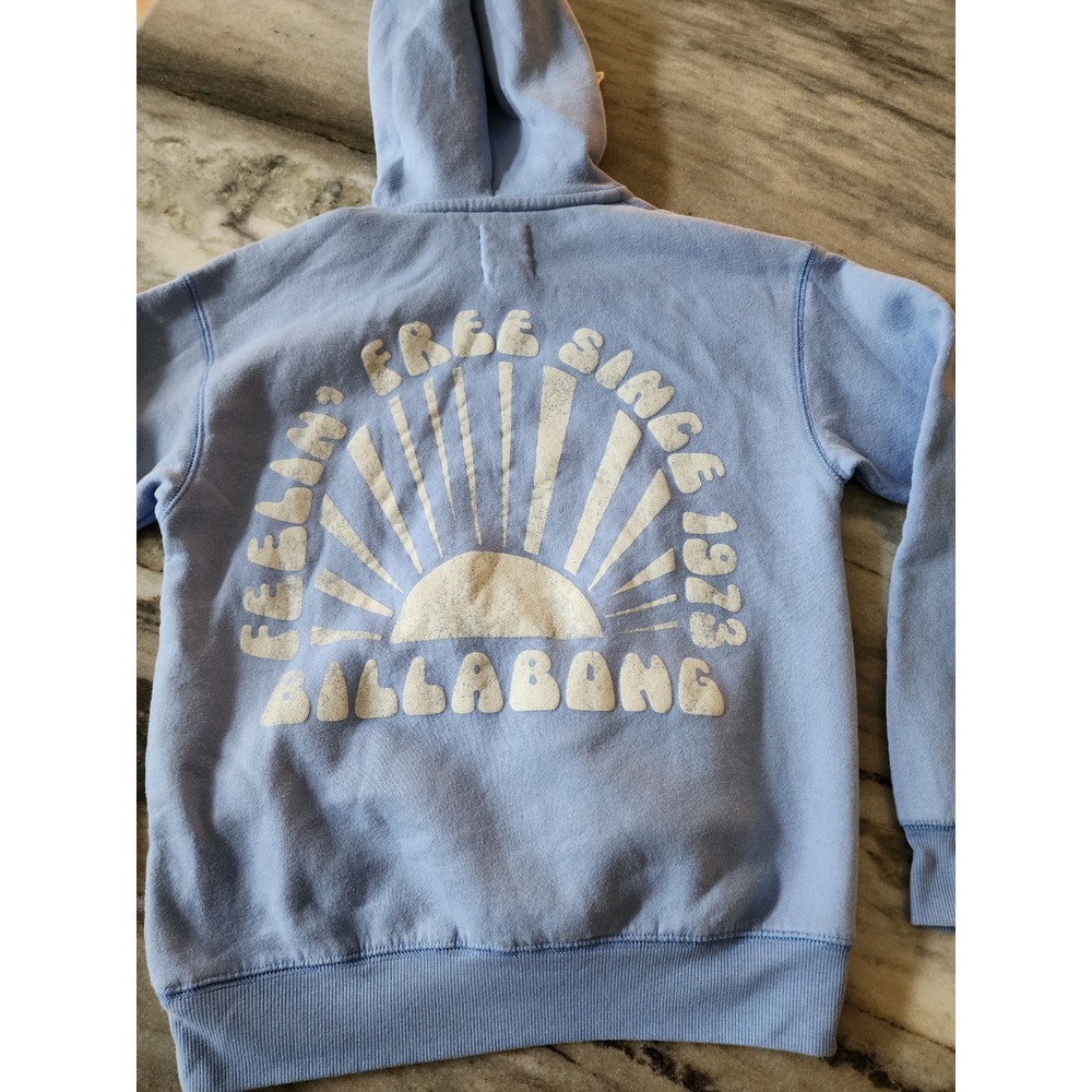Billabong Womens Light Blue Feelin Free Beach Summer Sunburst Hoodie XS